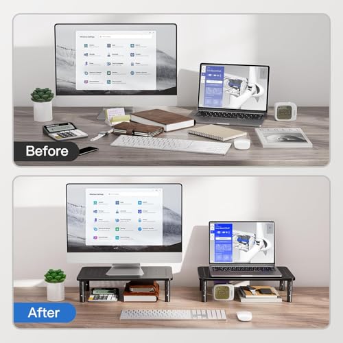 Adjustable Metal Monitor Risers, Two-Pack