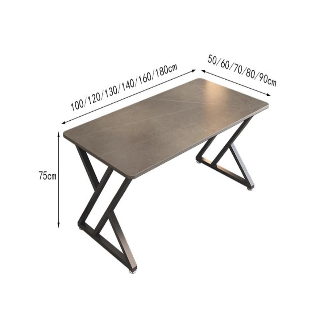 Fixed-Height Gray Computer Desk