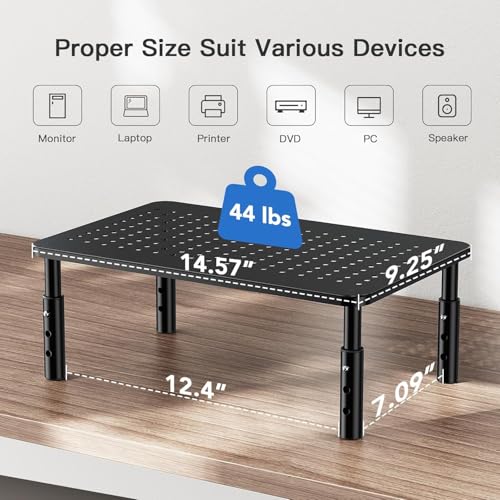 Adjustable Metal Monitor Risers, Two-Pack