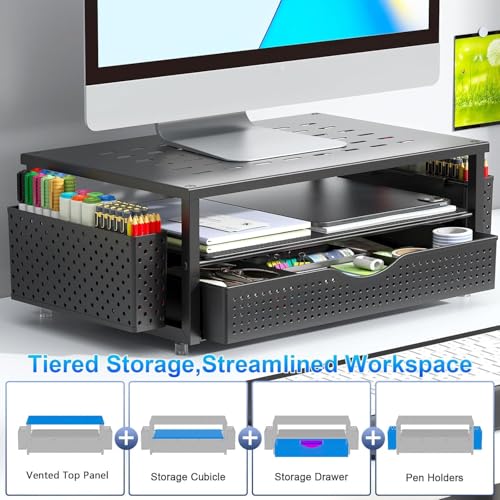 Monitor Riser Organizer with Drawer