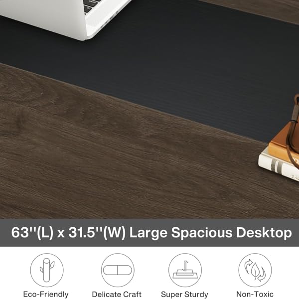 L-Shaped Computer Desk with Shelves