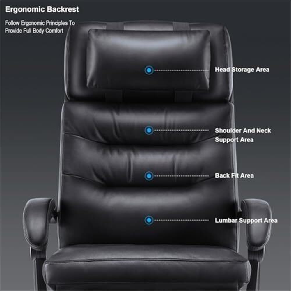 Leather Executive Chair with Footrest