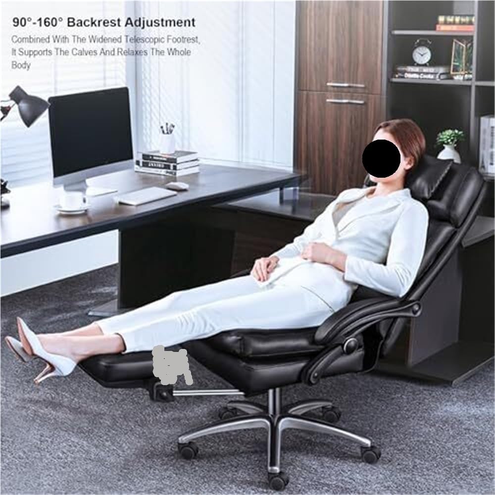 Leather Executive Chair with Footrest