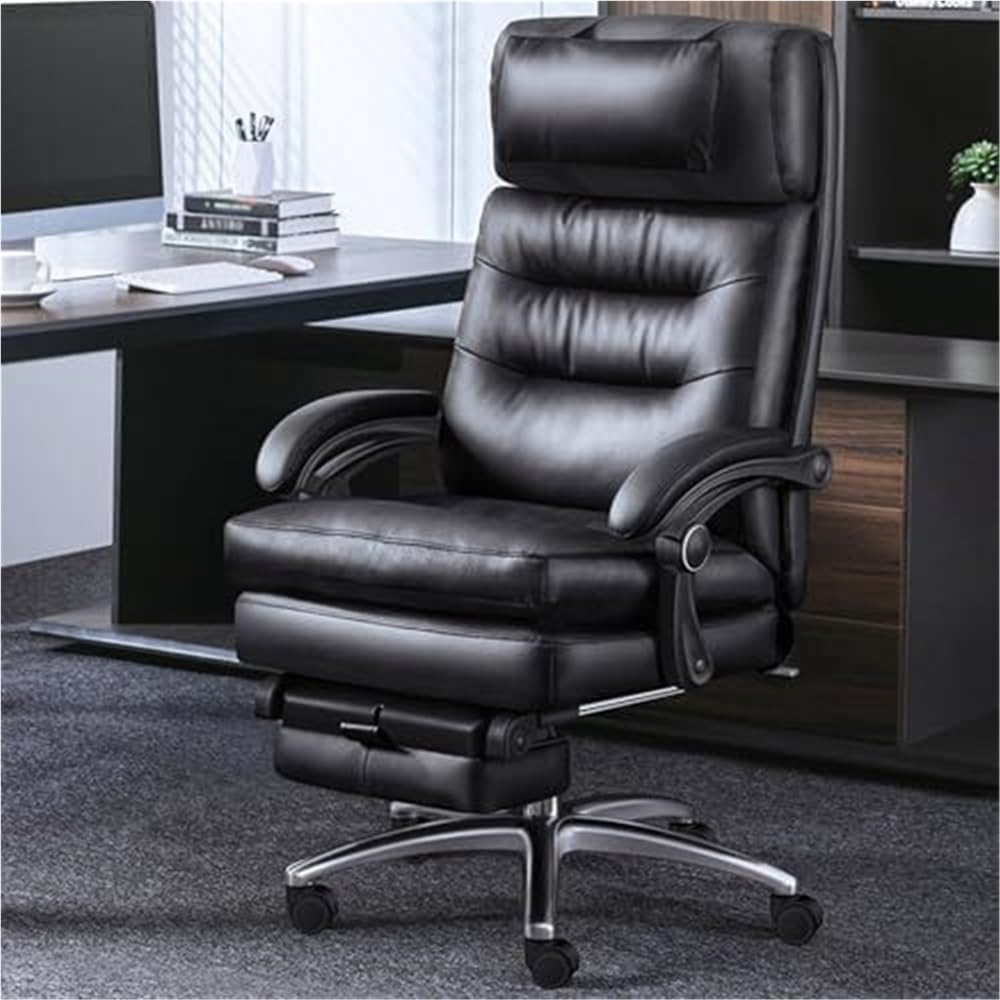 Leather Executive Chair with Footrest