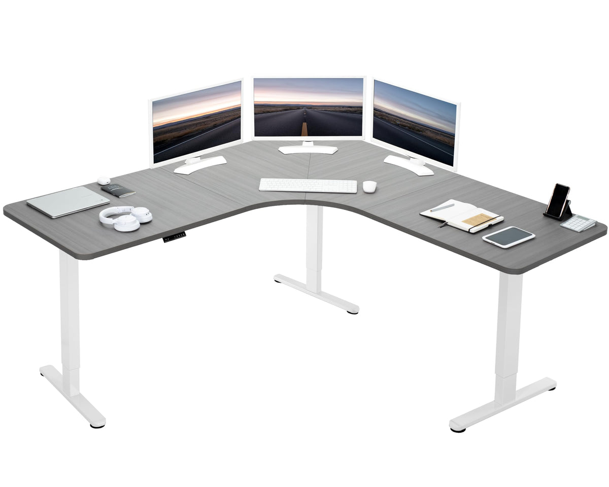 Electric L-Shaped Corner Standing Desk