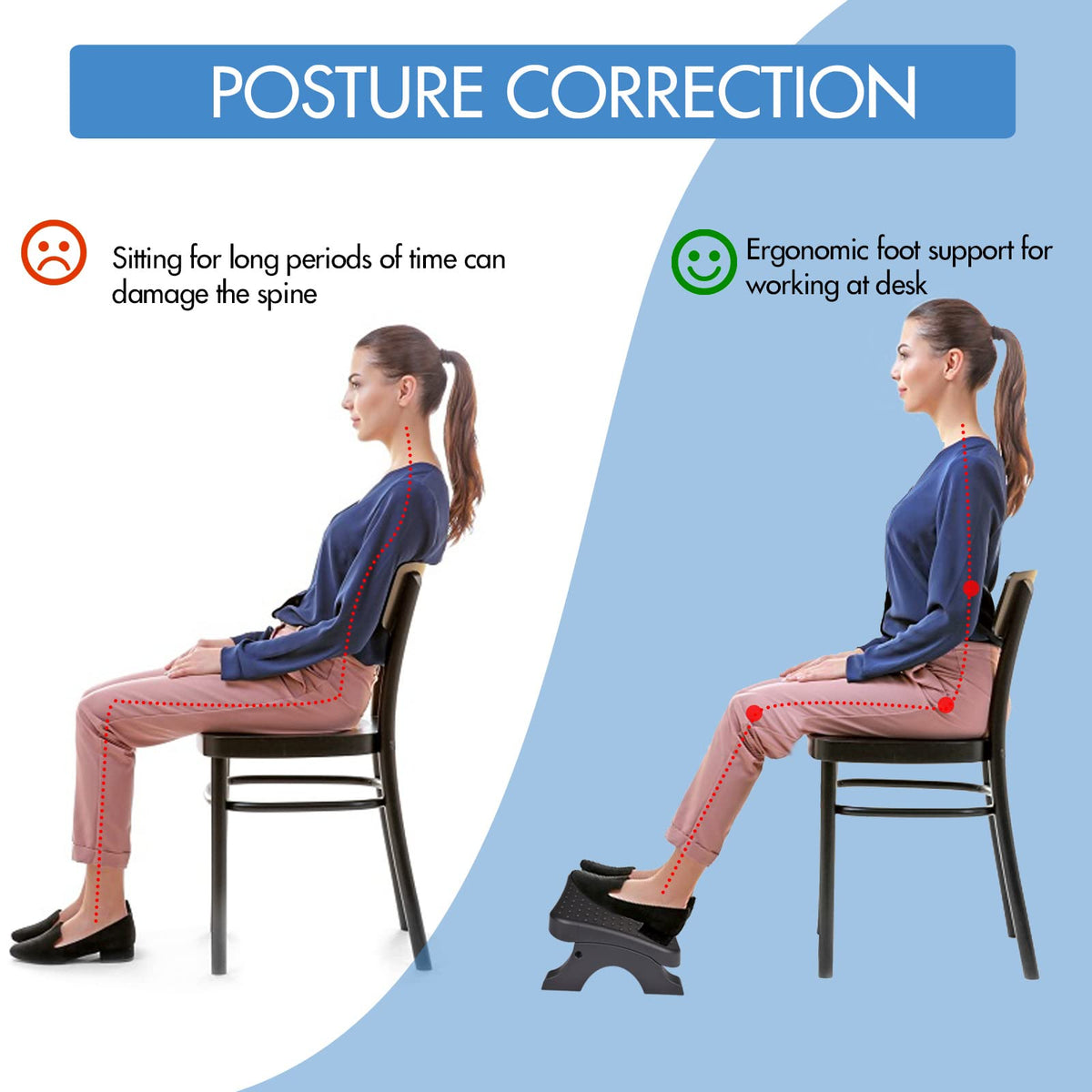 Footrest with Massage Rollers