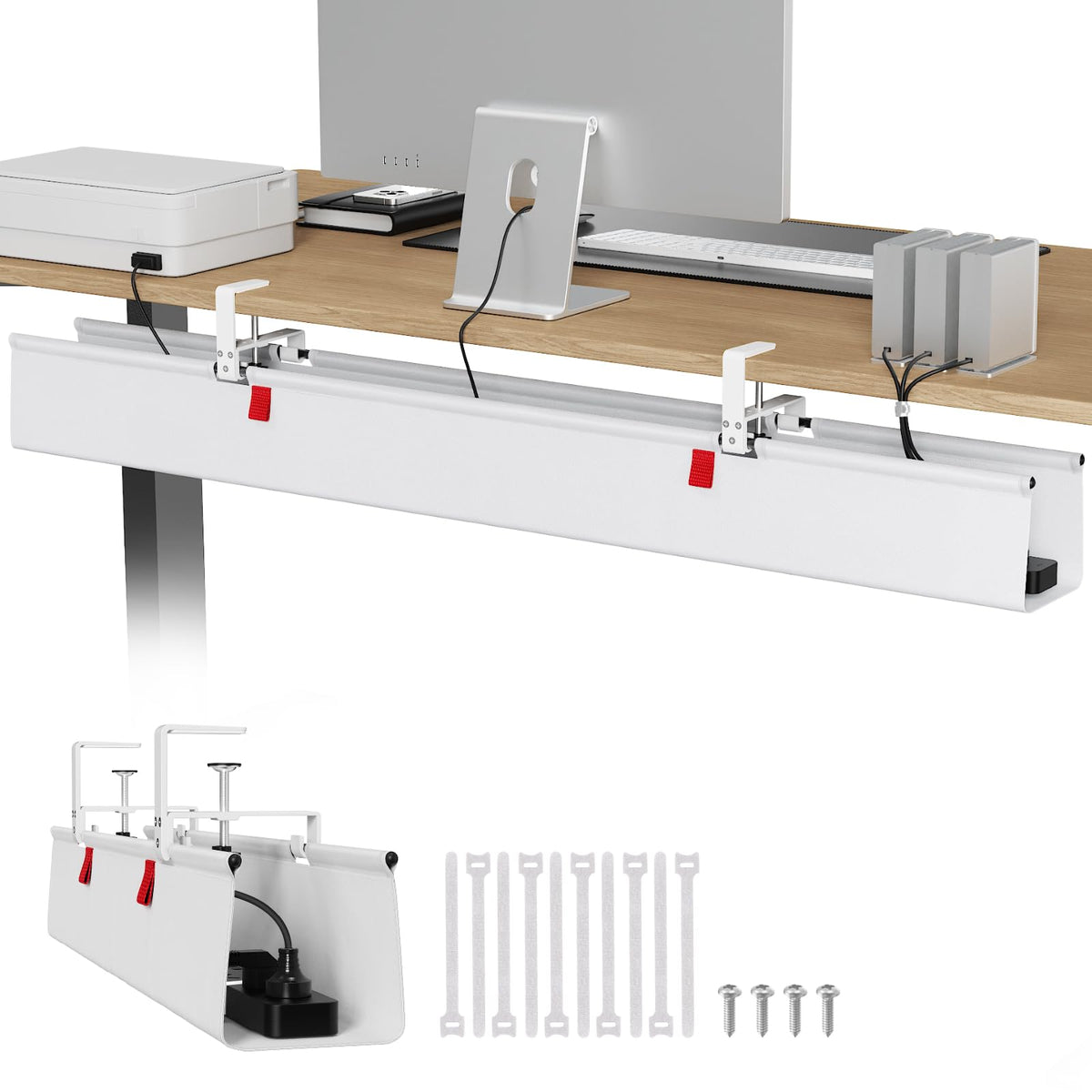 Under-Desk Cable Management Tray