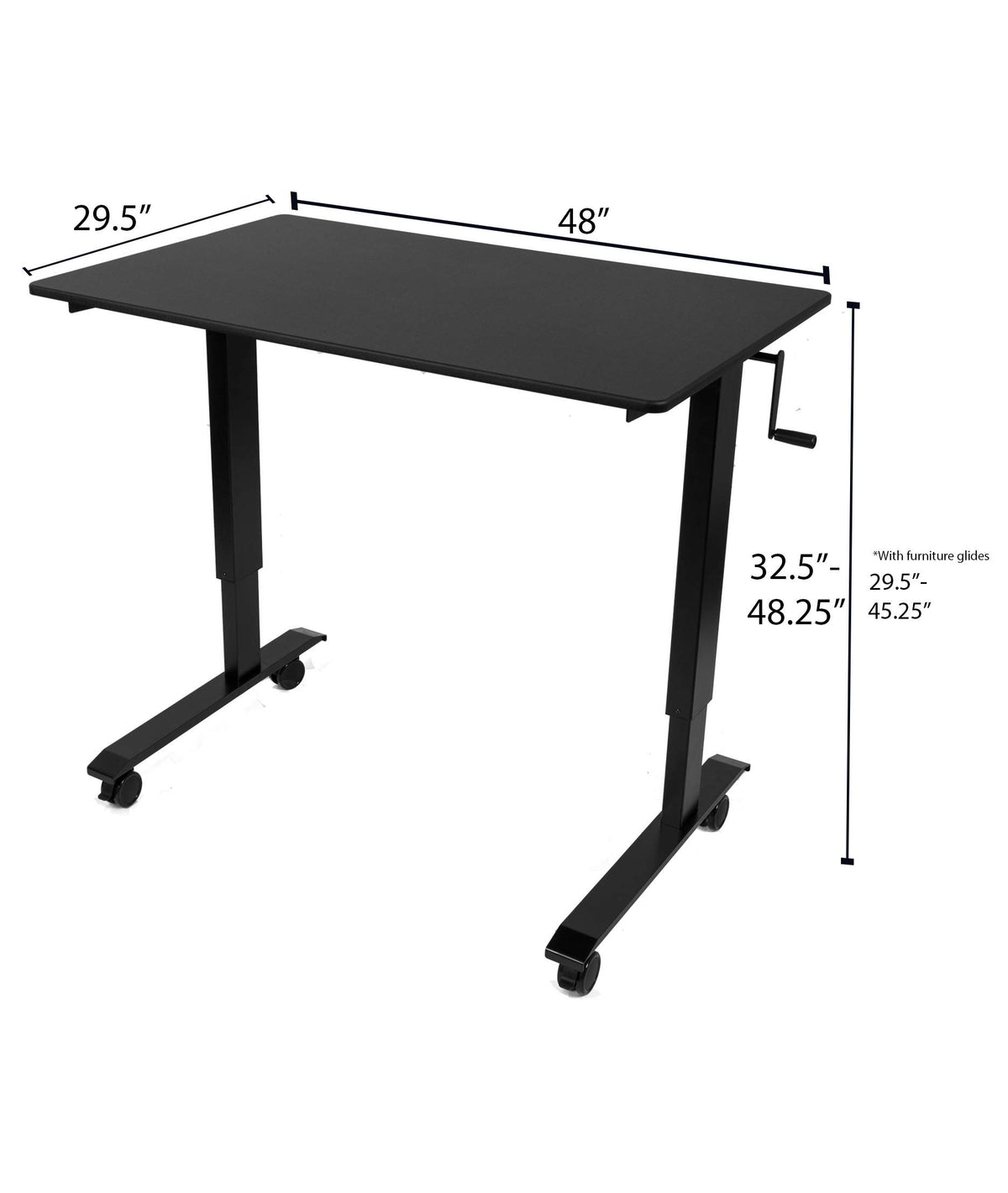 Rolling Hand-Crank Standing Desk
