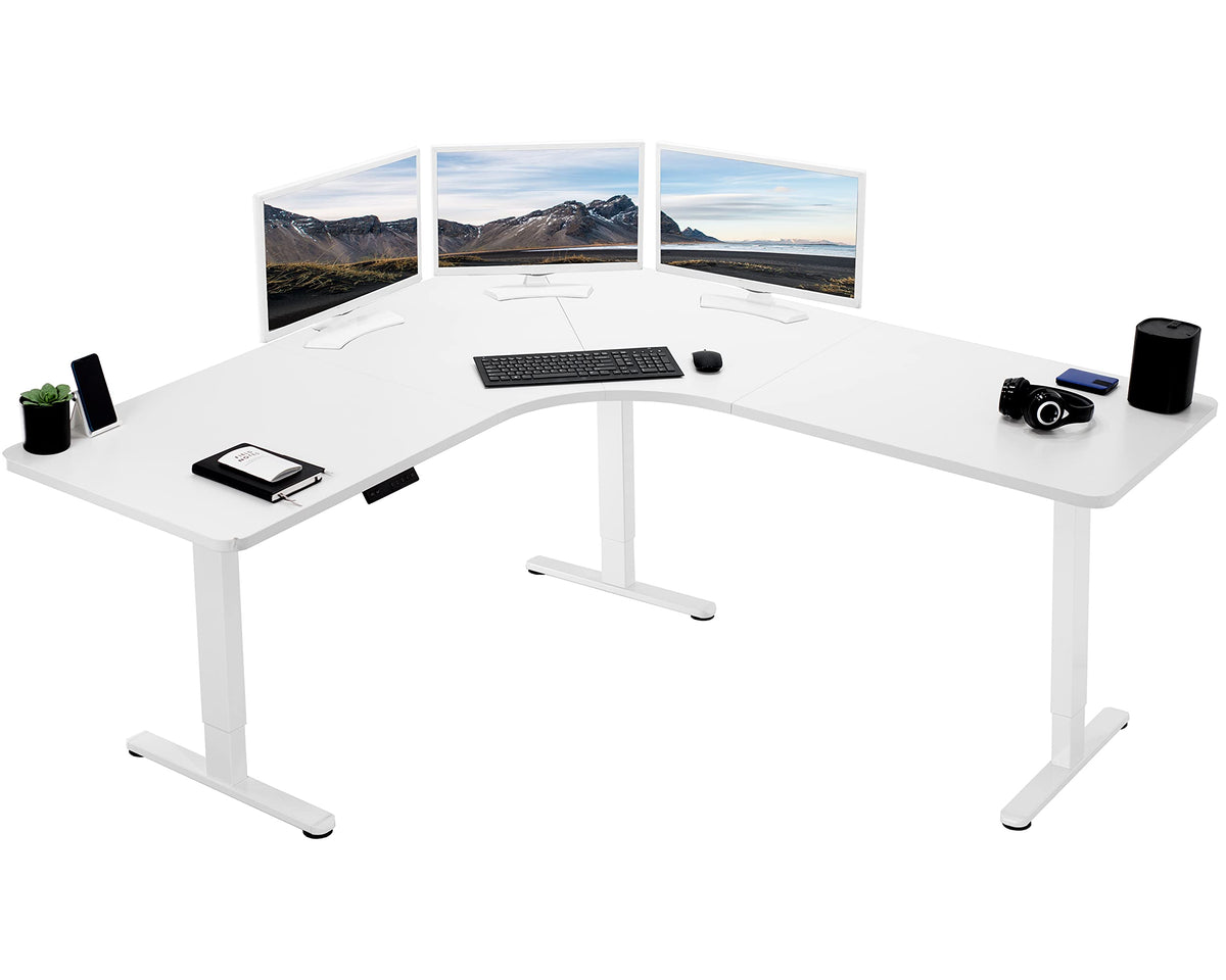 Electric L-Shaped Corner Standing Desk