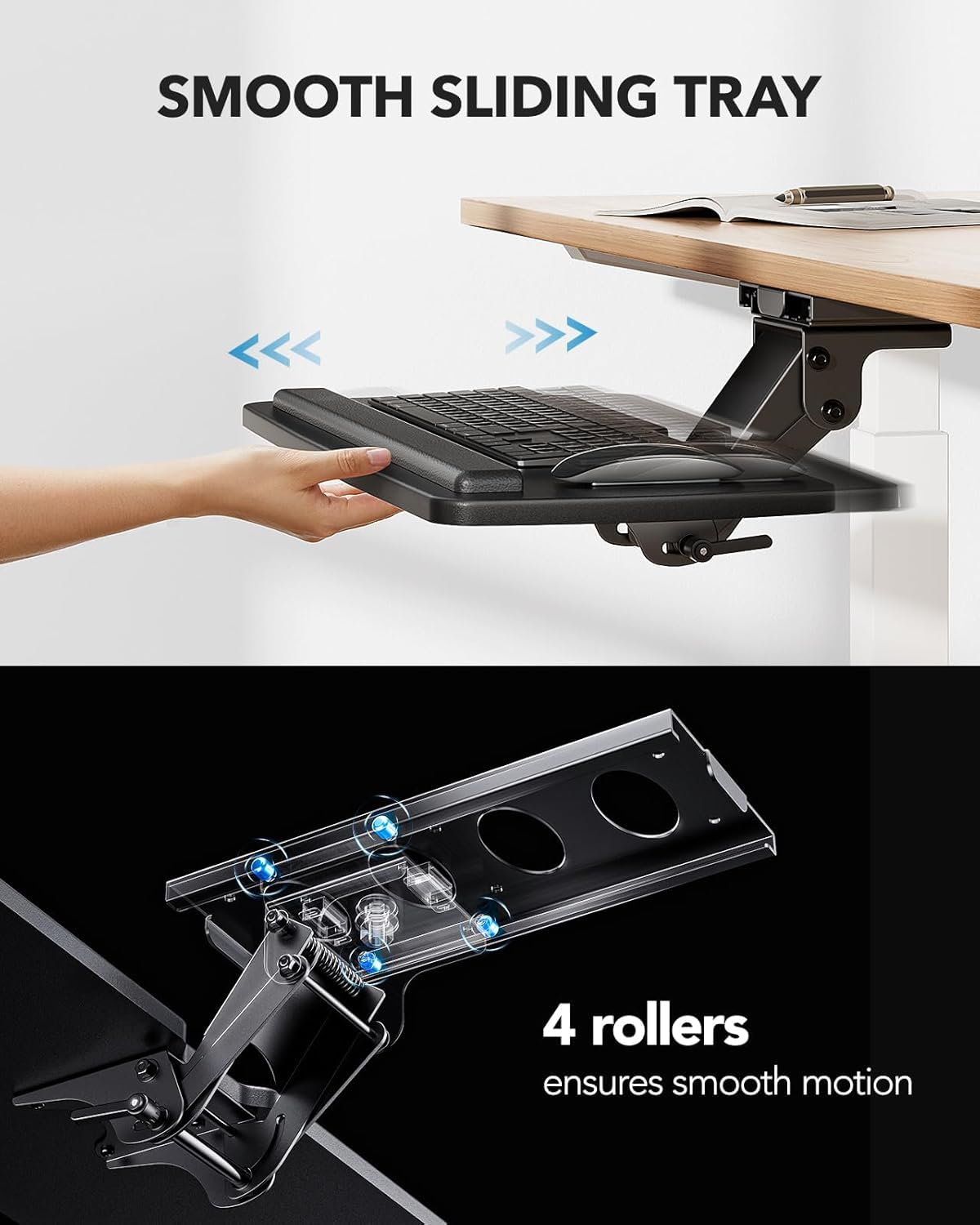 Sliding Under-Desk Keyboard Tray