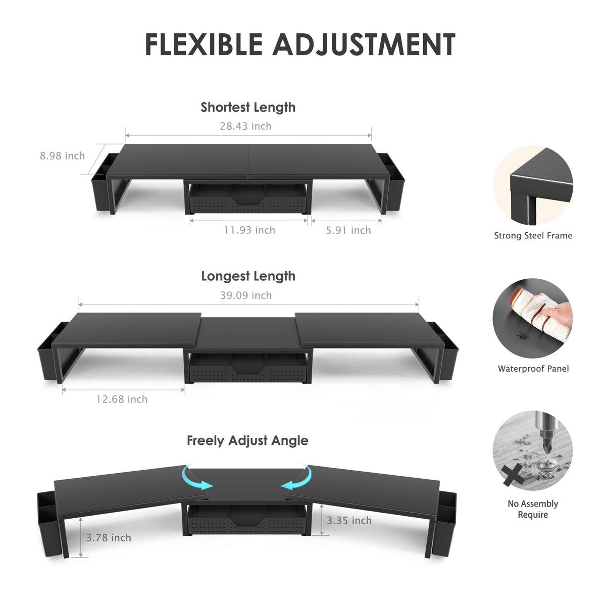 Dual Monitor Stand with Storage