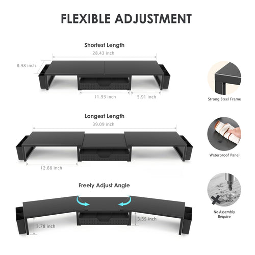 Dual Monitor Stand with Storage