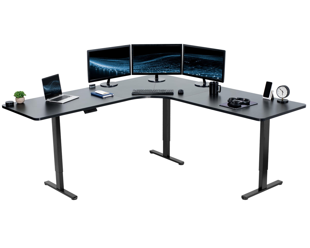 Electric L-Shaped Corner Standing Desk