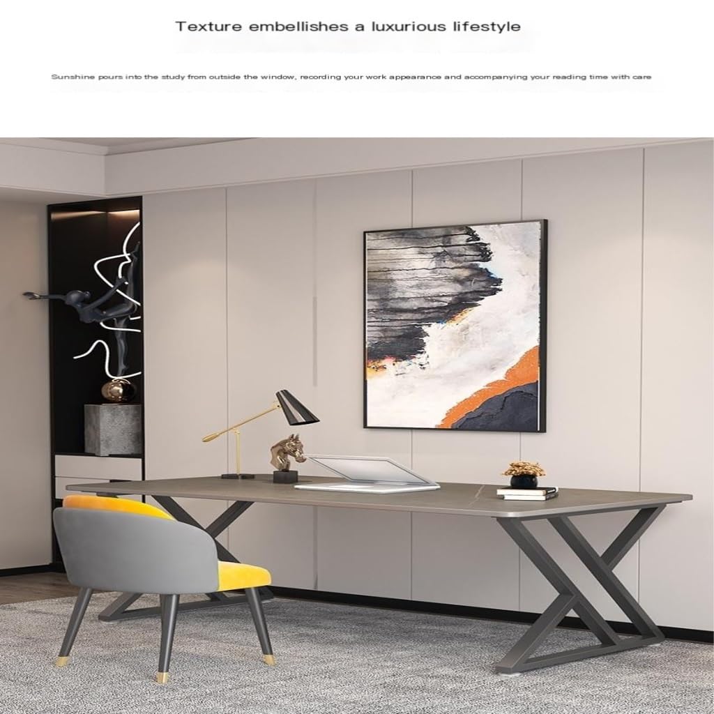 Fixed-Height Gray Computer Desk
