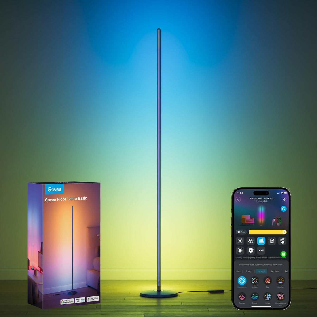 RGBIC Smart Corner Floor Lamp