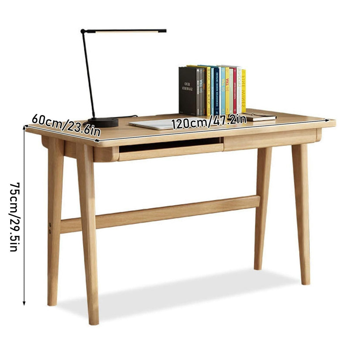 Solid Wood Desk with Keyboard Tray