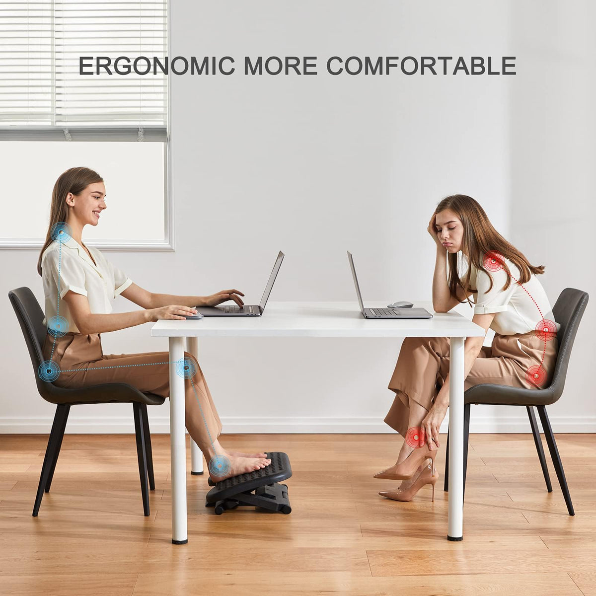 Three-Height Tilting Desk Footrest