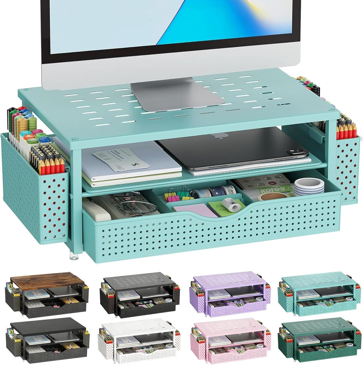 Monitor Riser Organizer with Drawer