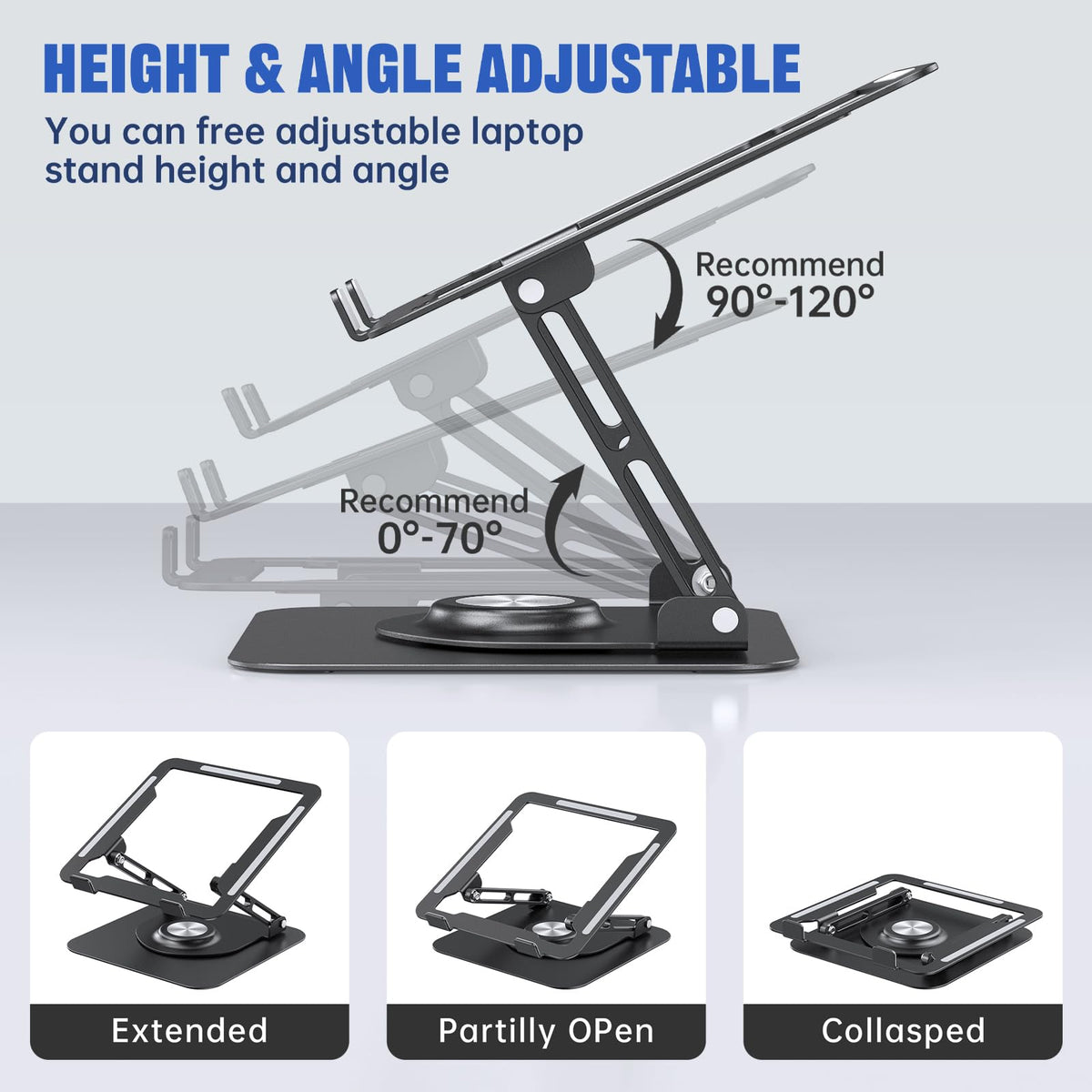 360-Degree Rotating Laptop Riser