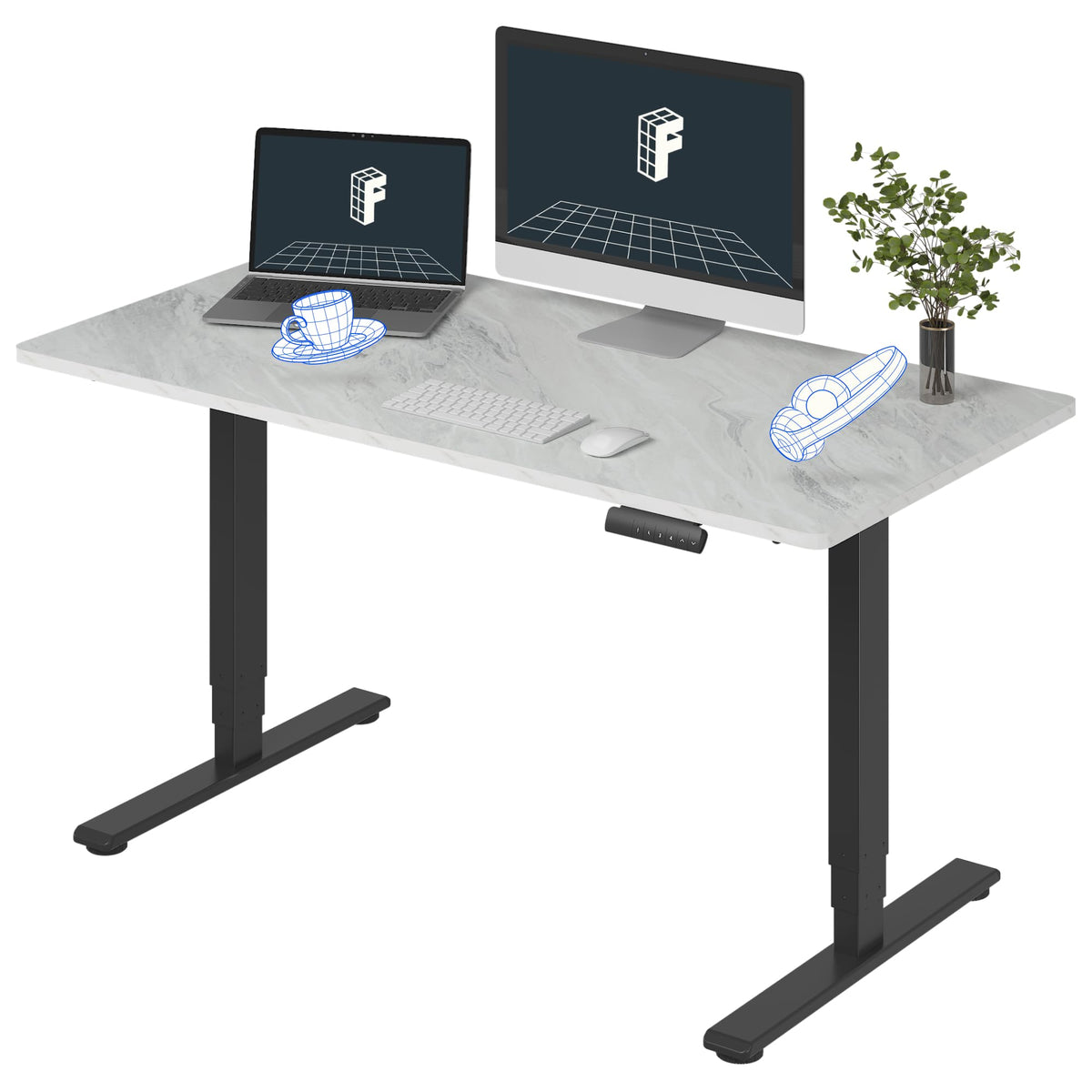 Three-Stage Dual-Motor Standing Desk