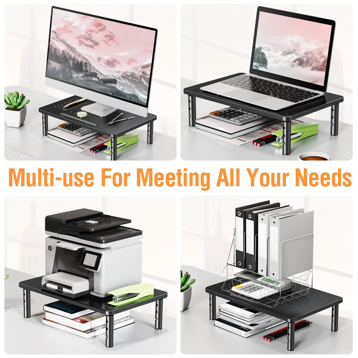 Two-Pack Adjustable Monitor Risers