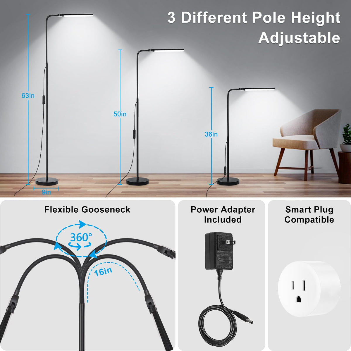 Dimmable LED Floor Lamp