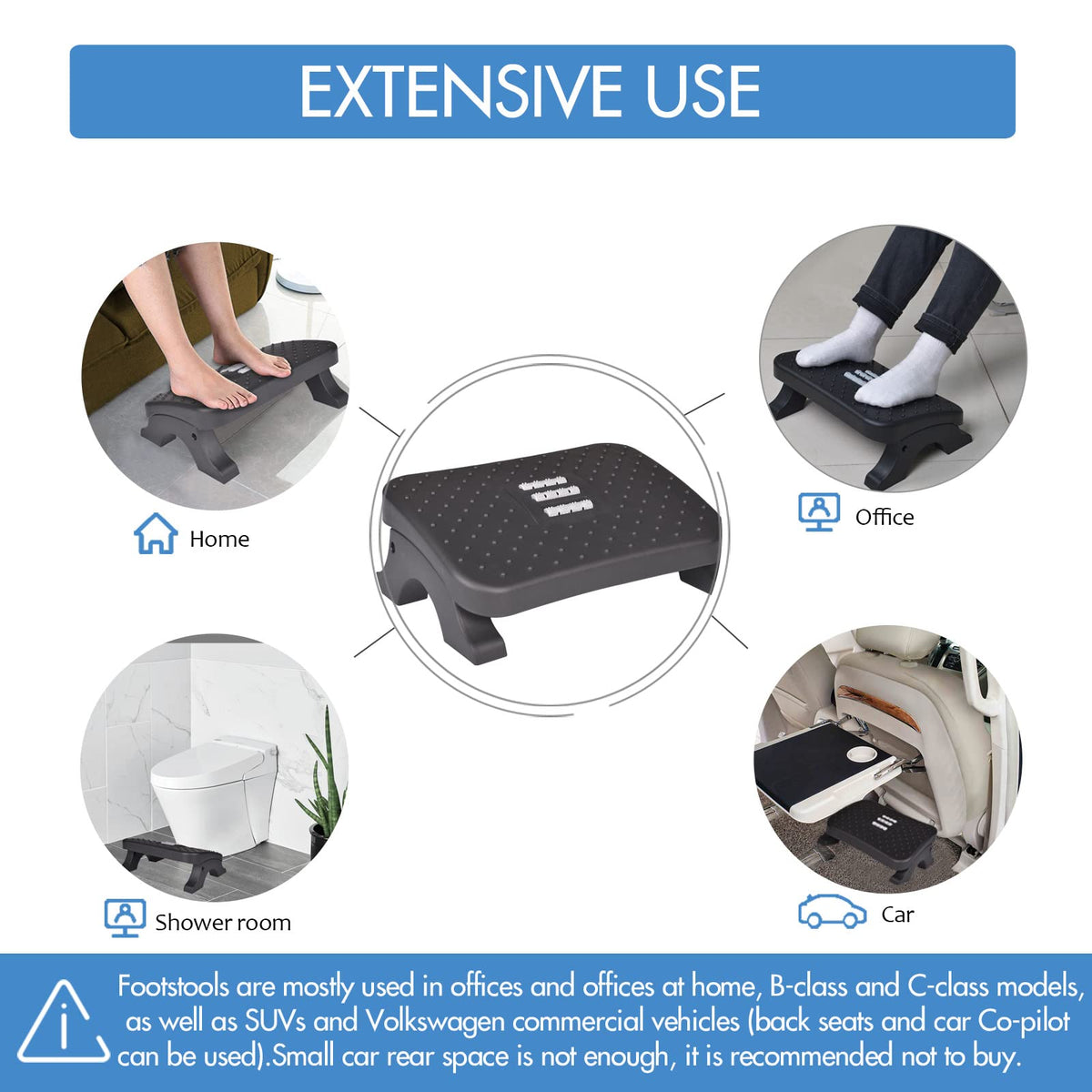 Footrest with Massage Rollers