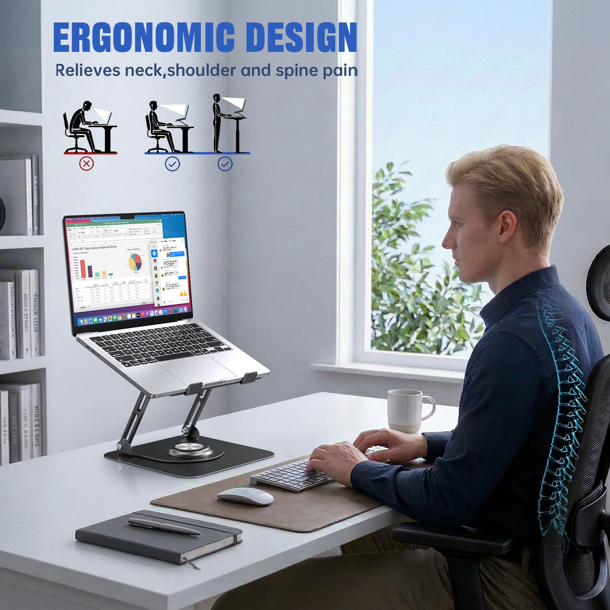 360-Degree Rotating Laptop Riser
