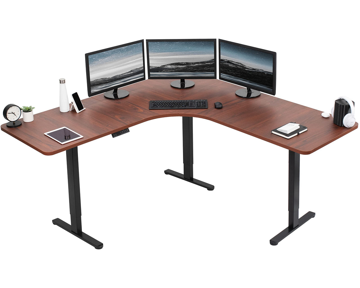 Electric L-Shaped Corner Standing Desk