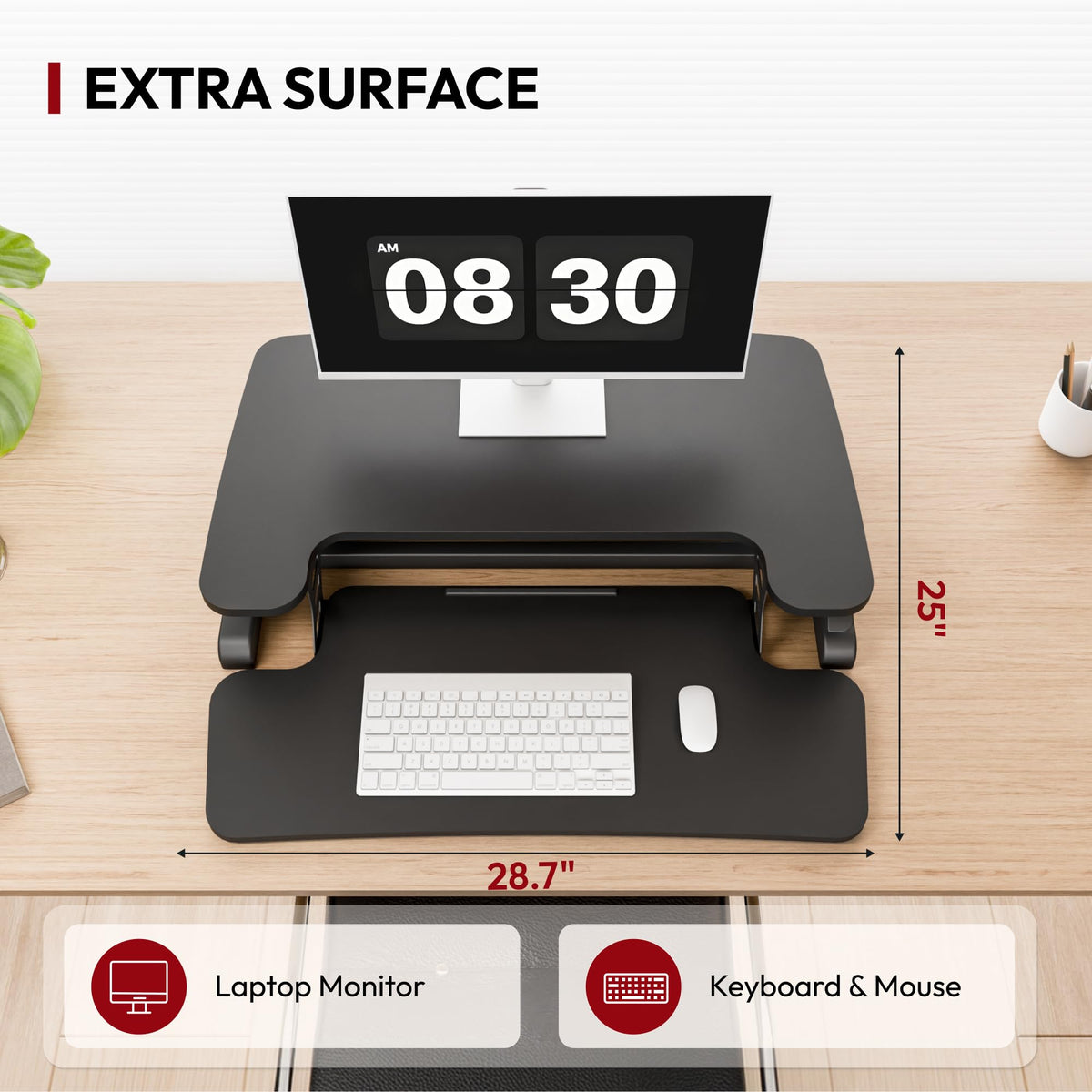 Desk Riser with Wide Keyboard Tray