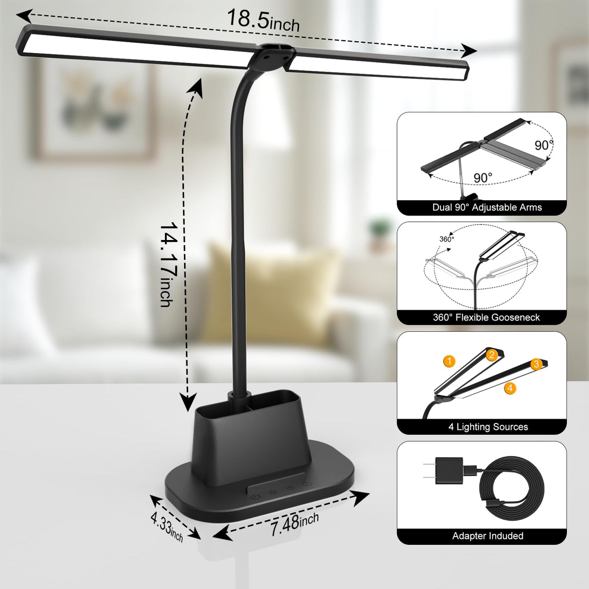 Stepless-Dimming Clamp Desk Lamp