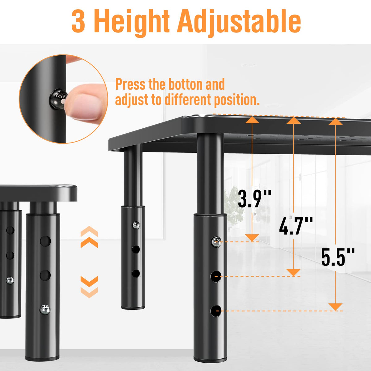 Two-Pack Adjustable Monitor Risers