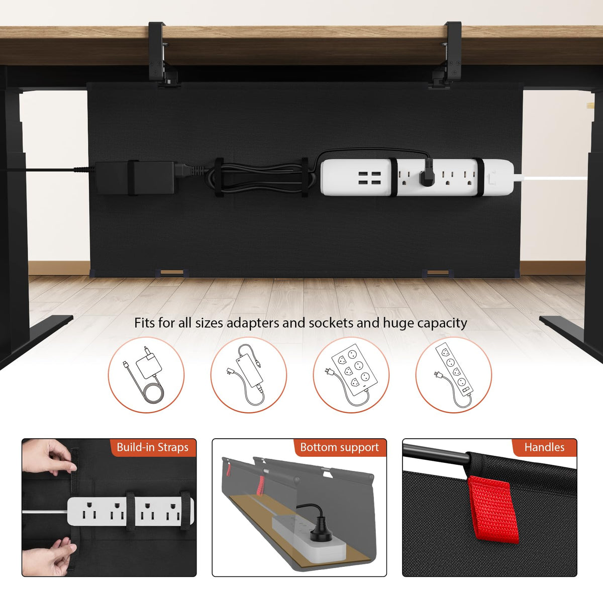 Under-Desk Cable Management Tray