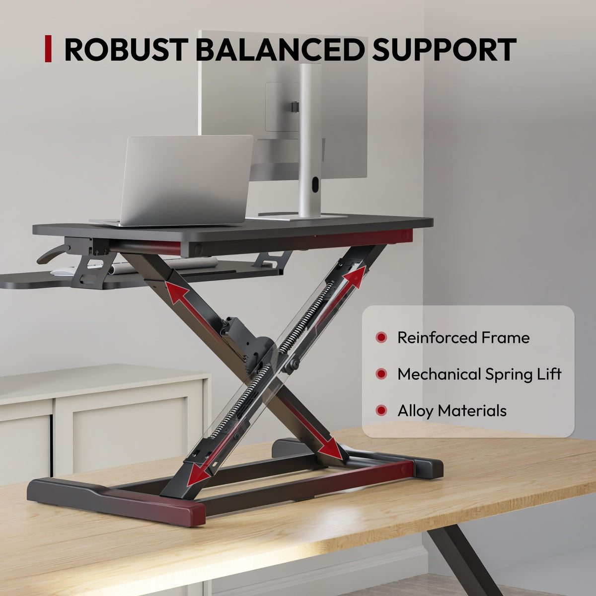 Desk Riser with Wide Keyboard Tray