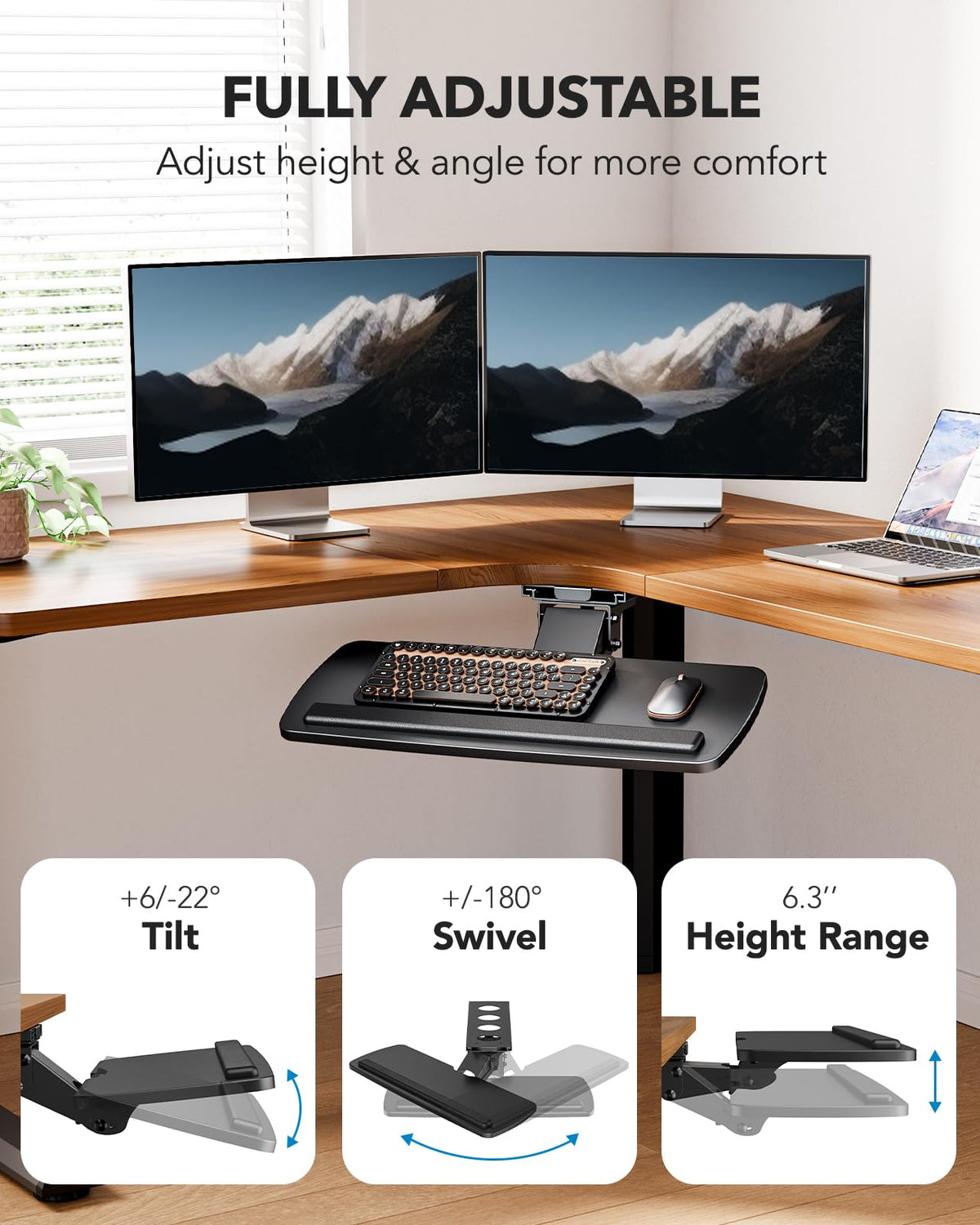 Sliding Under-Desk Keyboard Tray
