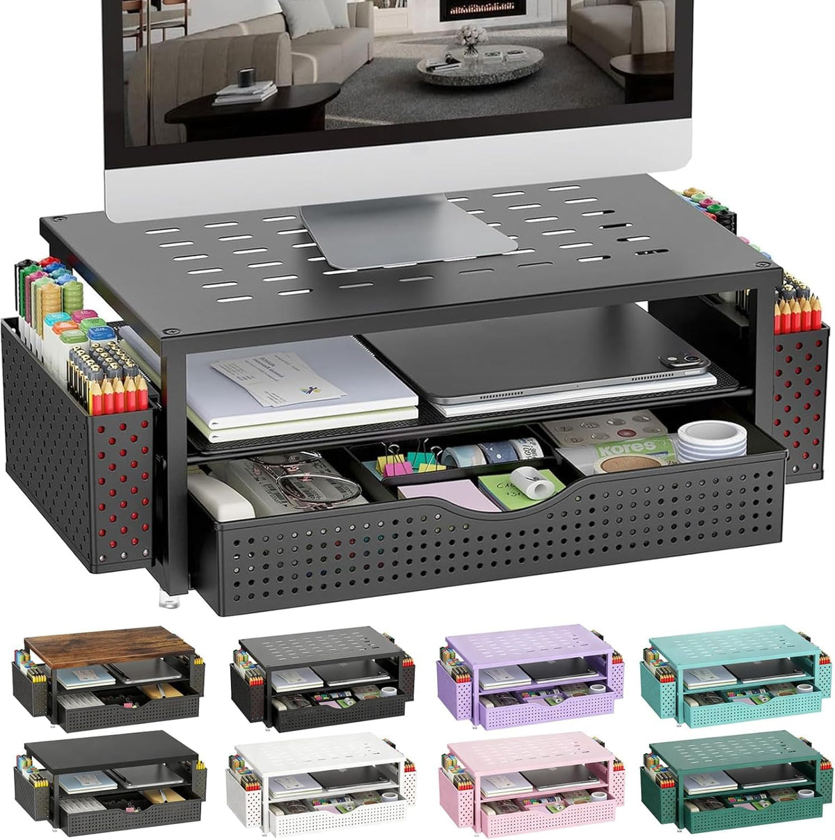 Monitor Riser Organizer with Drawer