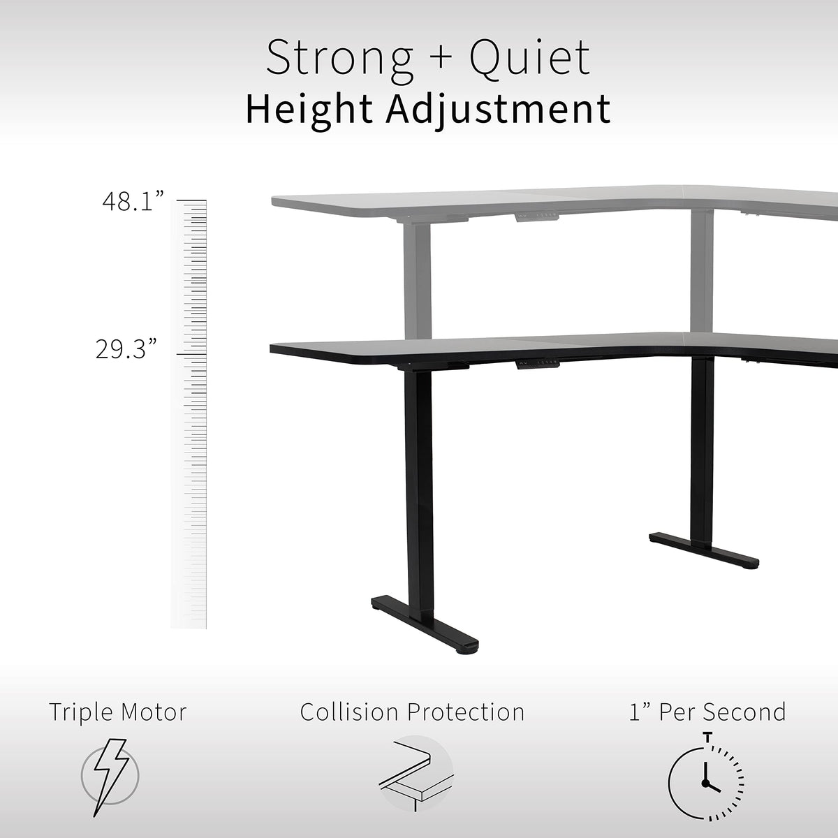 Electric L-Shaped Corner Standing Desk