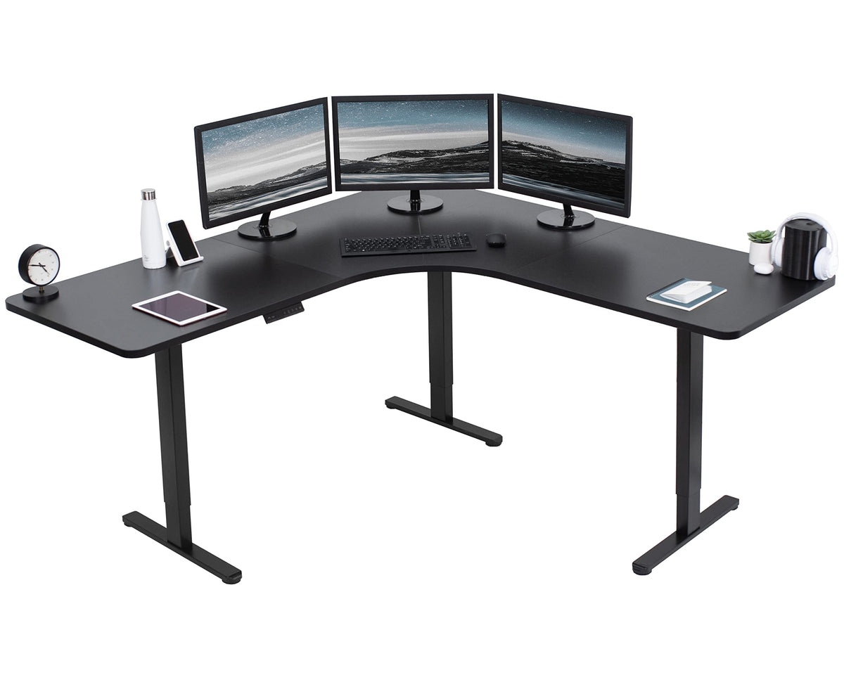 Electric L-Shaped Corner Standing Desk