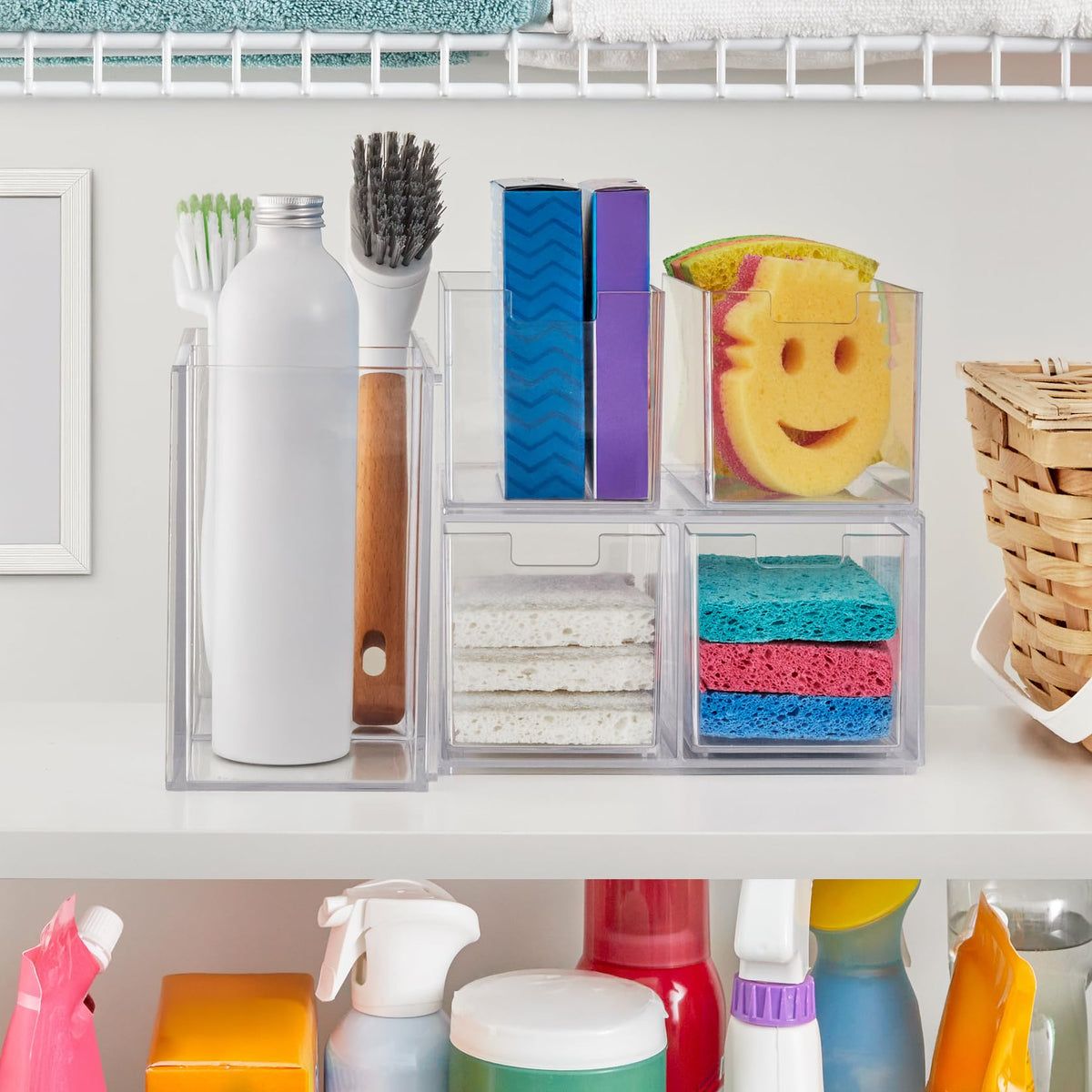 Clear Four-Drawer Desktop Organizer