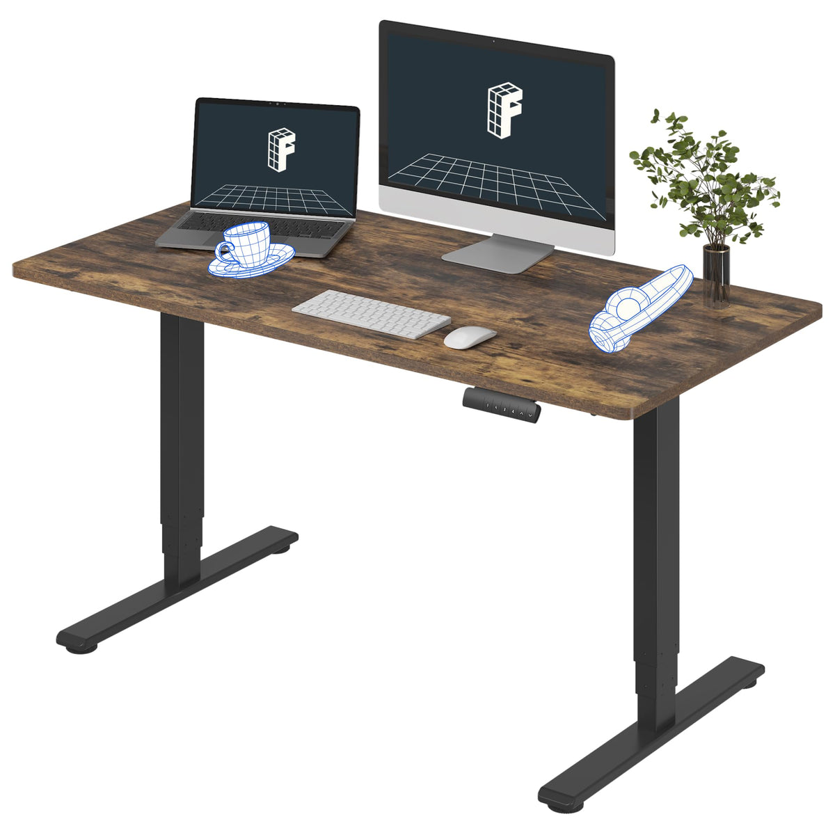 Three-Stage Dual-Motor Standing Desk