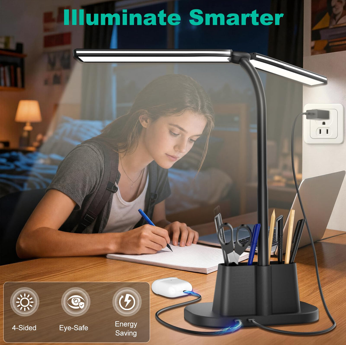 Stepless-Dimming Clamp Desk Lamp