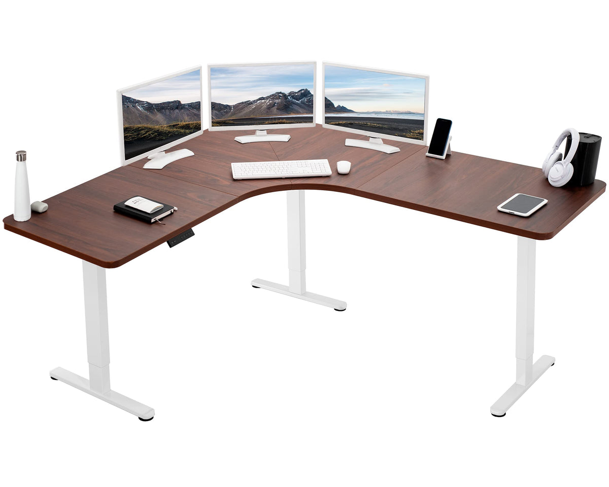 Electric L-Shaped Corner Standing Desk