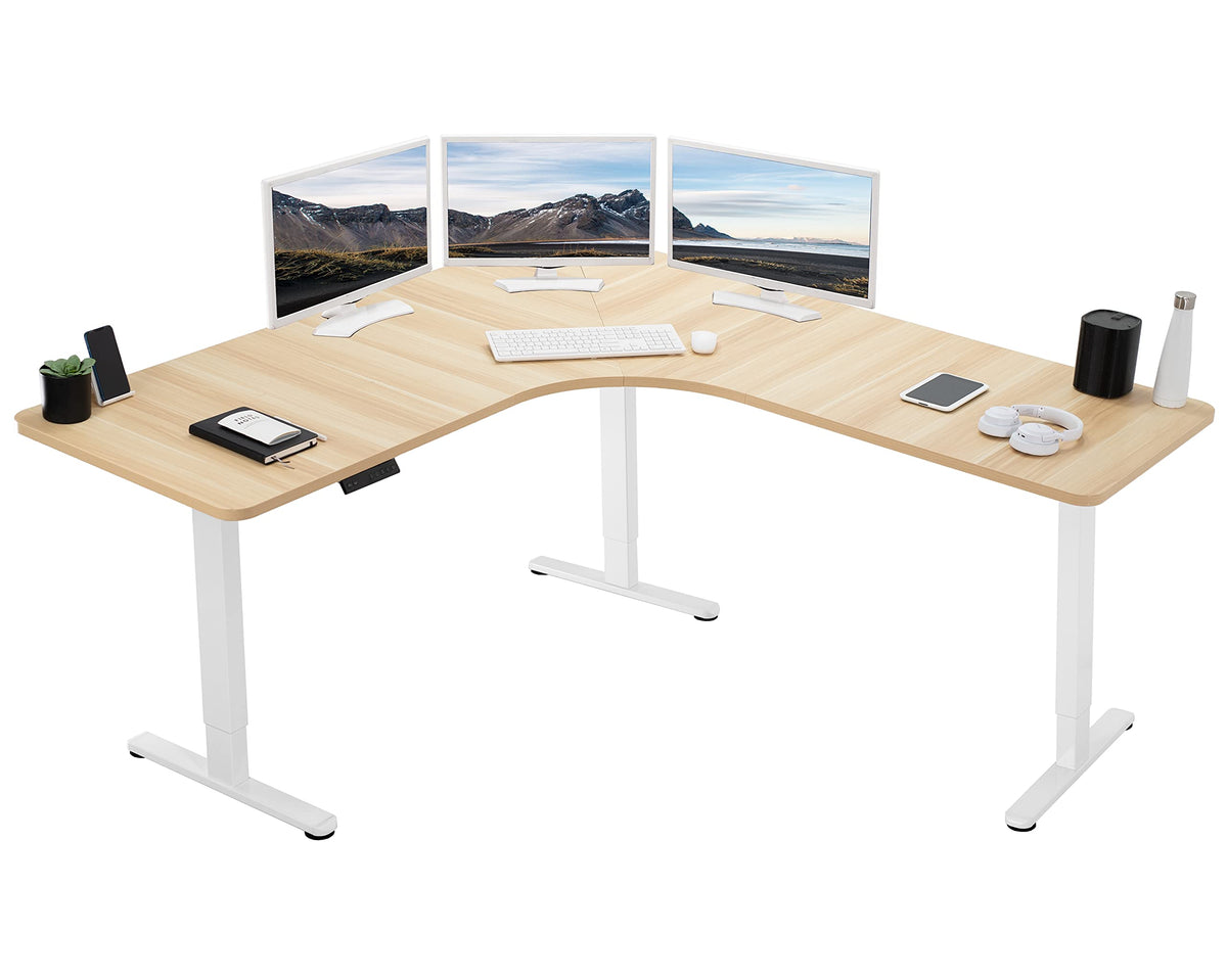 Electric L-Shaped Corner Standing Desk