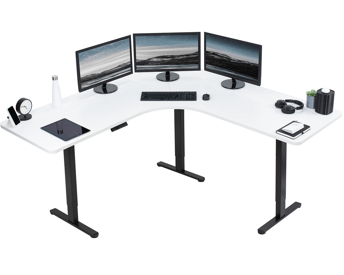 Electric L-Shaped Corner Standing Desk
