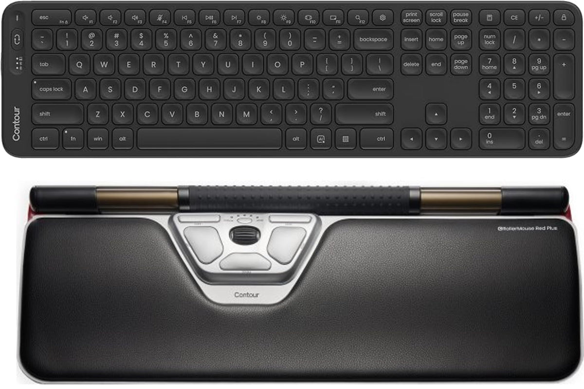 Centered Rollerbar Mouse and Keyboard Set