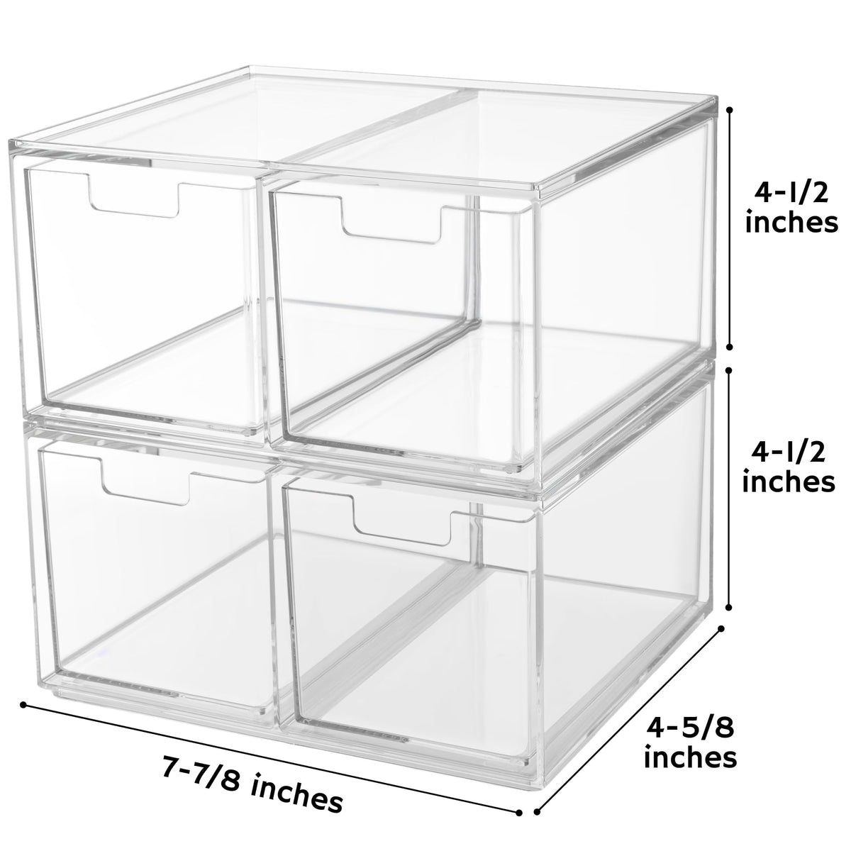 Clear Four-Drawer Desktop Organizer