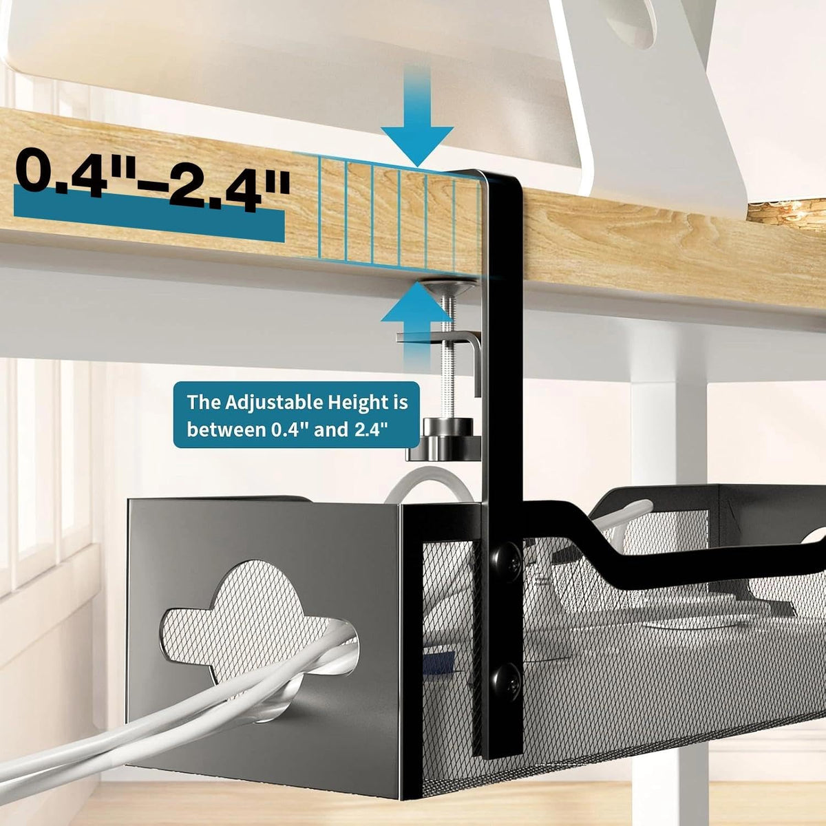 Under-Desk Wire Organizer Rack