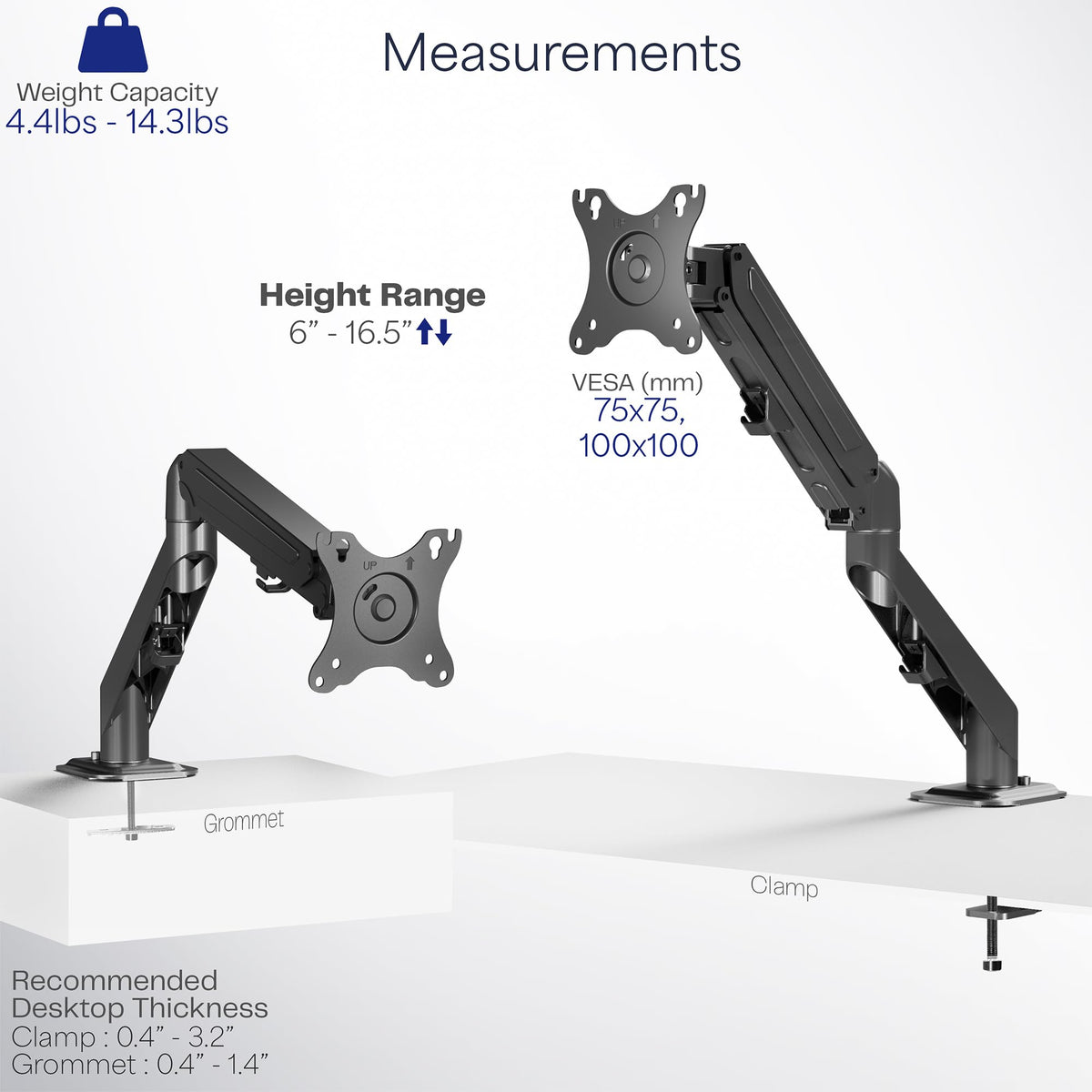Pneumatic Ultrawide Monitor Arm