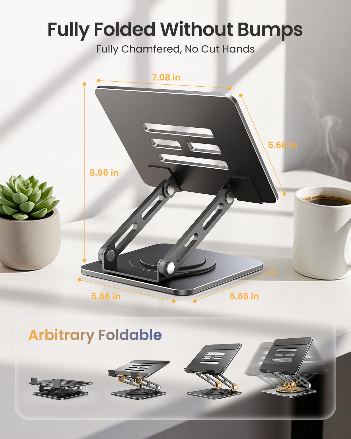 Dual-Hinge Adjustable Tablet Stand