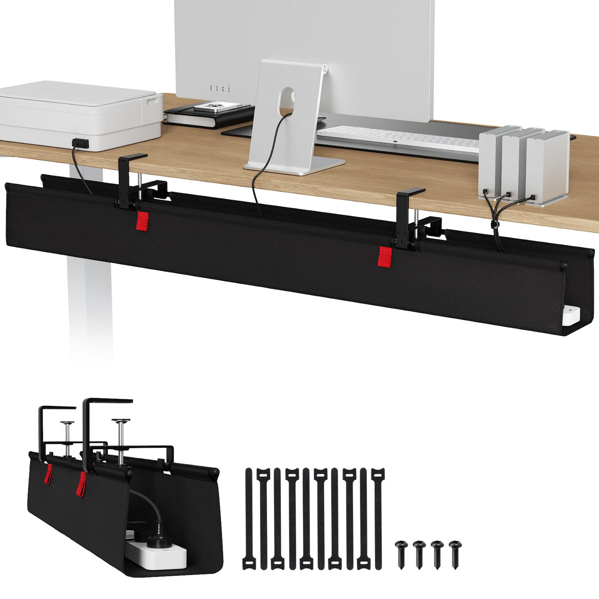 Under-Desk Cable Management Tray